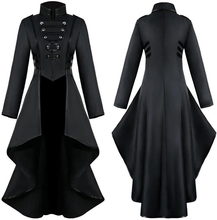 Damen Steampunk Vintage Frack Jacke Unregelmässiger Saum Gothic Kleidung Viktorianischer Gehrock Lan
