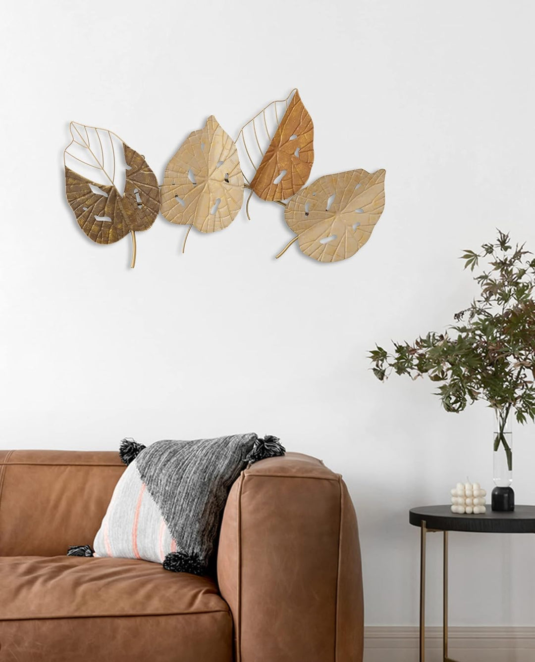 Kobolo Wanddeko Metallbild 3D - Autumn - aus Metall in Braun- und Goldtönen