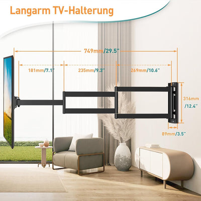 ELIVED Lang Arm TV Wandhalterung für die meisten 26-60 Zoll Fernseher, Eck TV Halterung Ausziehbar 7