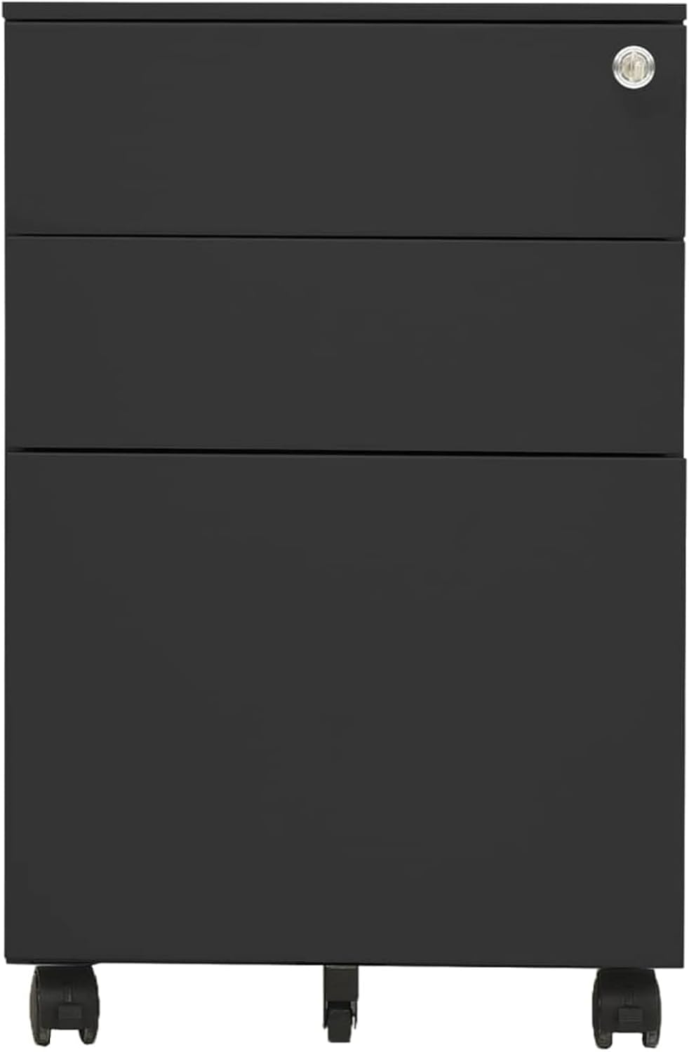 Homgoday Aktenschrank mit Rollen Büroschrank Rollschrank Rollcontainer Schubladenschrank mit 3 Schub