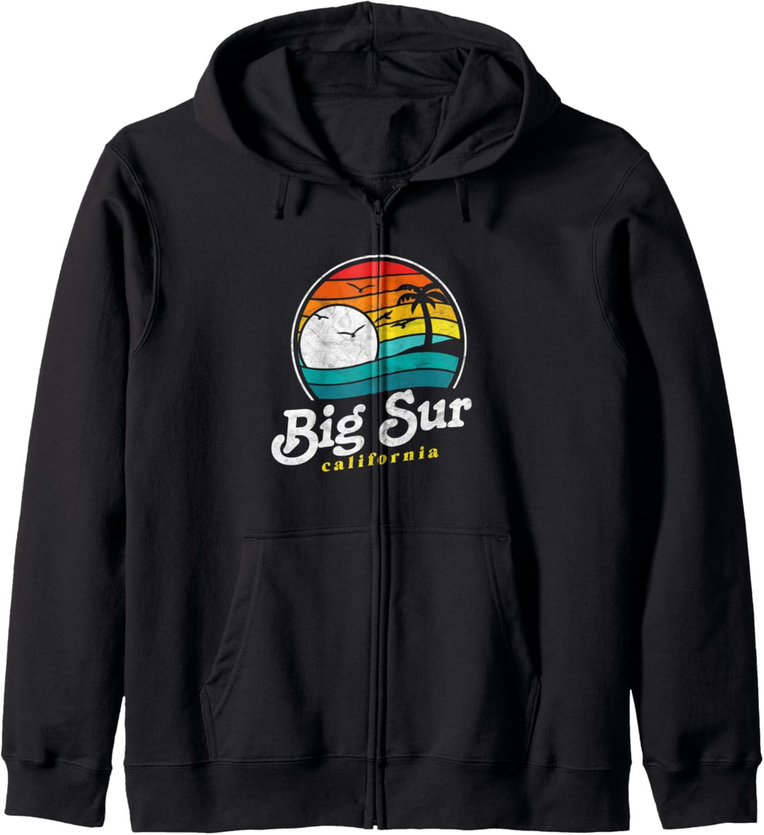 Retro Eighties Big Sur California Surf Graphic Kapuzenjacke