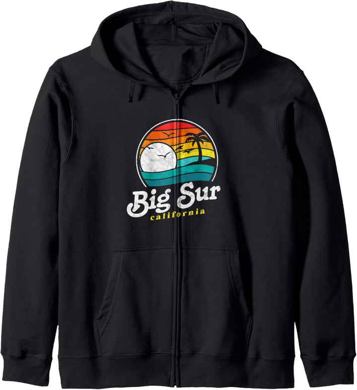 Retro Eighties Big Sur California Surf Graphic Kapuzenjacke