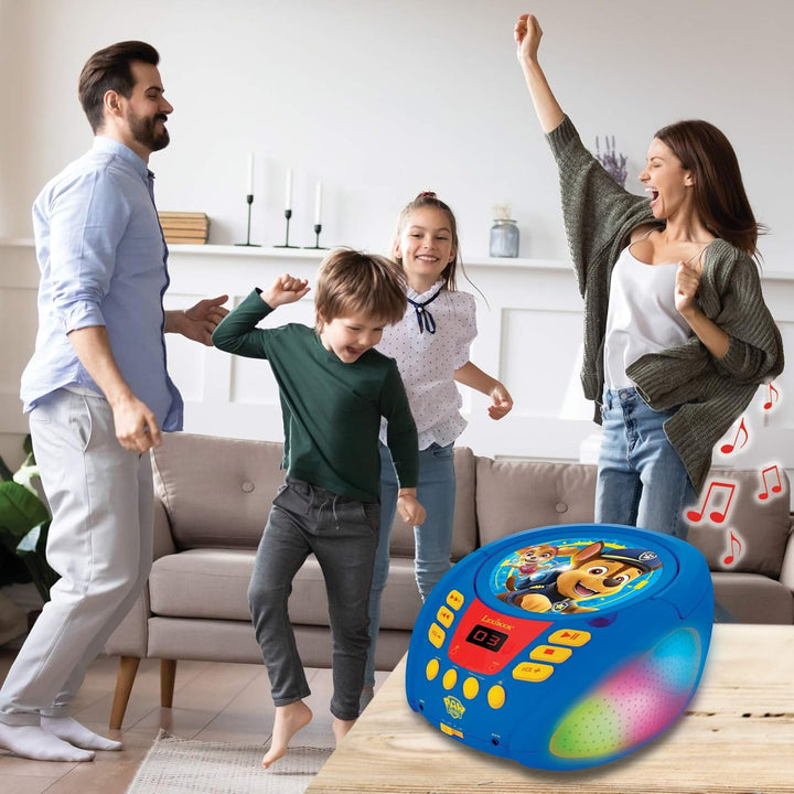 Lexibook, Paw Patrol, Bluetooth-CD-Player für Kinder, tragbar, mehrfarbige Lichteffekte, Mikrofonbuc