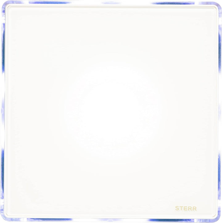 STERR Weisser Badlüfter 100 mm mit LED - Badezimmerventilator - Glasfront - Modernes Aussehen - BFS1