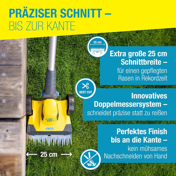 GLORIA Elektro Rasen- und Kantenschneider FineCut 230V-Ergänzung für Mähroboter & Akku-Rasenmäher/Ra