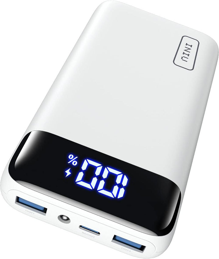INIU Powerbank, Kompakte LED-Anzeige 20000mAh Externer Akku mit Dualer 3A Ausgängen und USB-C Eingan