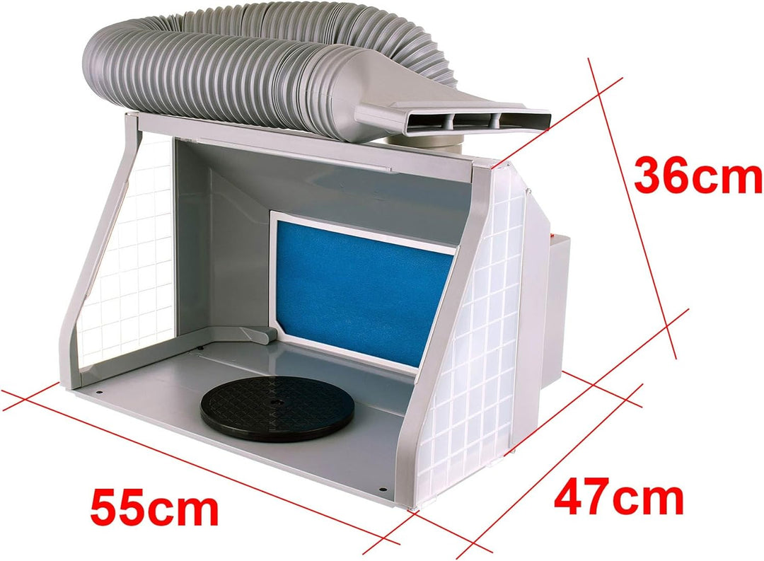Airbrush Spritzkabine ZWEI VENTILATOREN Absauganlage Leistung und Lichtregler Absaugleistung inkl. B