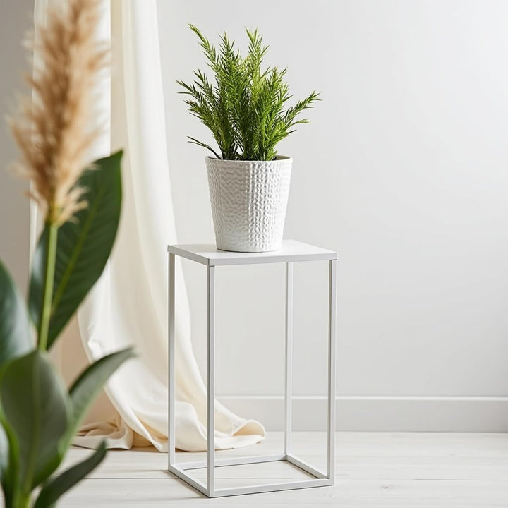 Pflanzenständer Ferro - 24x24x40cm - Farbe Weiss - für Zimmerblumen - Metallregal - Dekorativer Tisc