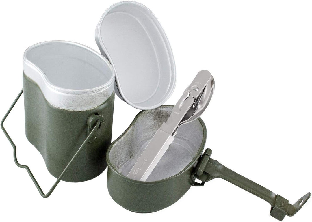 Black Snake® Bundeswehr Essgeschirrset Essbesteck + BW Aluminium Kochgeschirr
