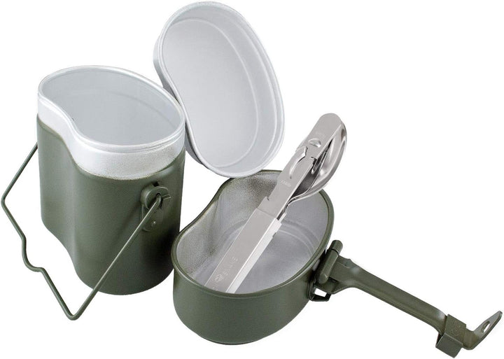 Black Snake® Bundeswehr Essgeschirrset Essbesteck + BW Aluminium Kochgeschirr