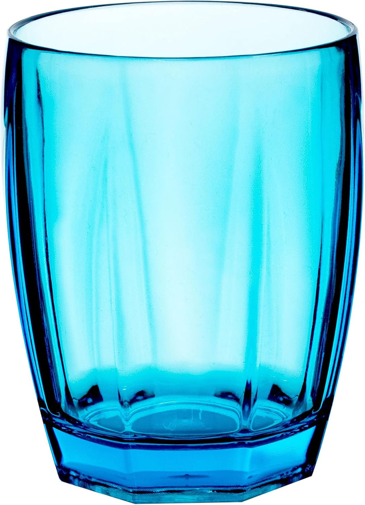 Melamin Geschirr Set 20 Teile elegante Steingut Optik in blau mit Tassen Wasserglas 320 ml blau - fü