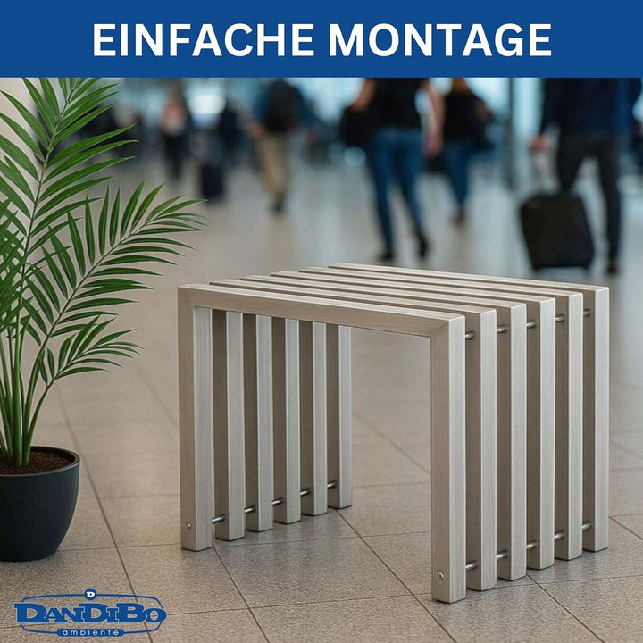 DanDiBo Sitzhocker Edelstahl Modern Wetterfest Metall Massiv 96643 Sitzbank 60 cm Outdoor Garten Hoc