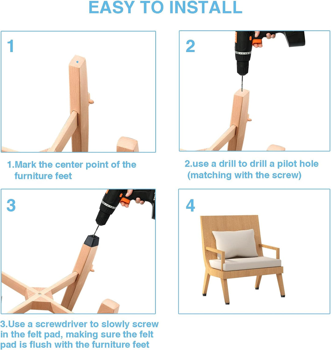 通用 möbelfüsse schwarz die Möbel perfekt vom Boden fernhalten Quadratisch Gummipuffer Elastikpuffer G