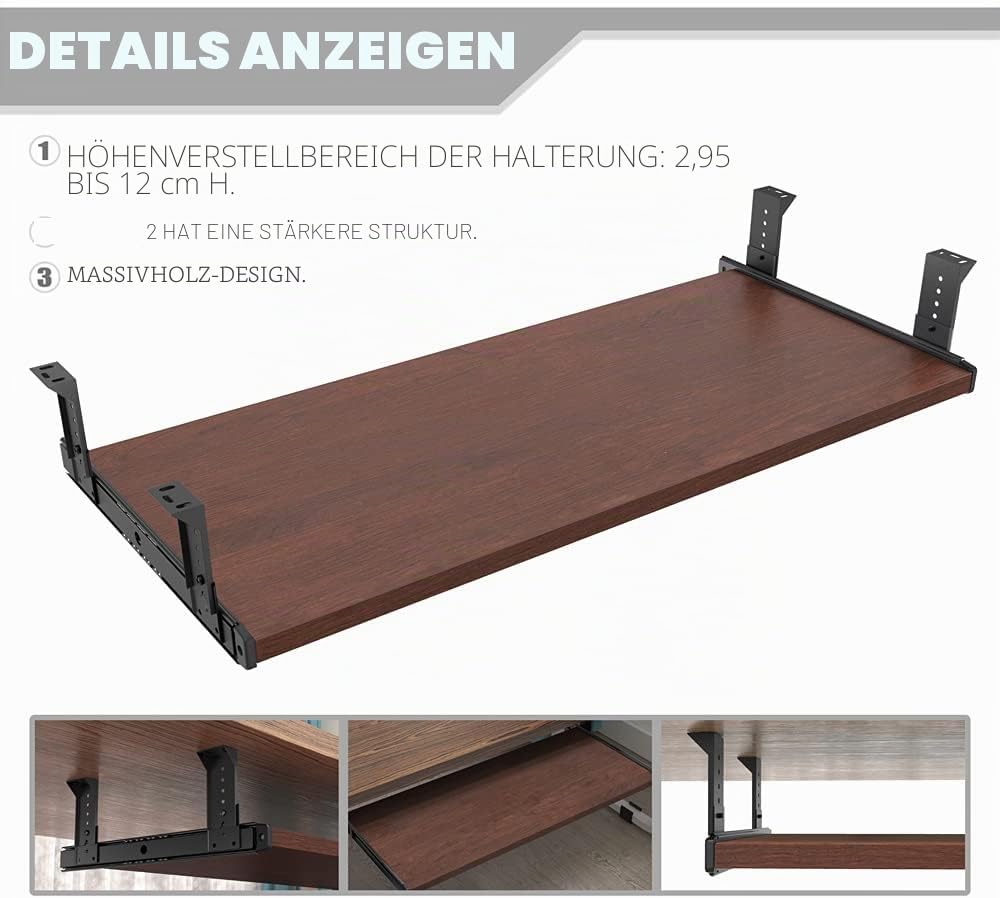 FRMSAET Möbelzubehör Büroproduktanzüge Hardware 53 cm / 60 cm / 76 cm Tastatur Schubladenfach Holzha