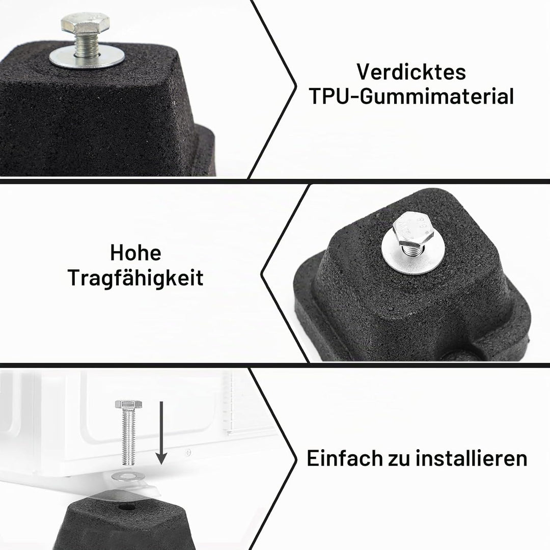 4 Stück Gummi-Dämpfungssockel für Ausseneinheit von Klimaanlage und Wärmepumpe, Rutschfeste Antivibr