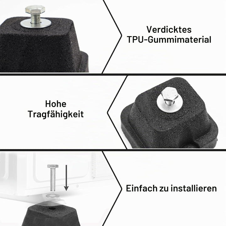 4 Stück Gummi-Dämpfungssockel für Ausseneinheit von Klimaanlage und Wärmepumpe, Rutschfeste Antivibr