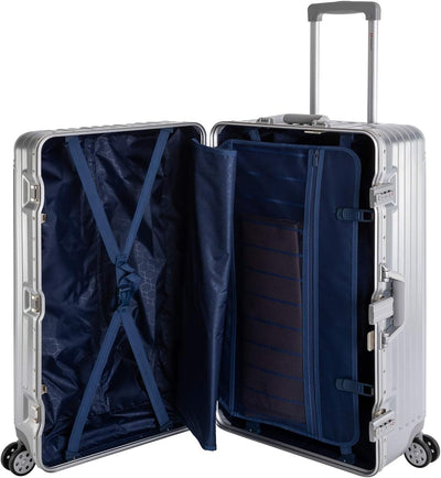 Travelhouse London Koffer Sport Silber - XL Alu Rahmen Polykarbonat Hartschale · Trolley Reisekoffer