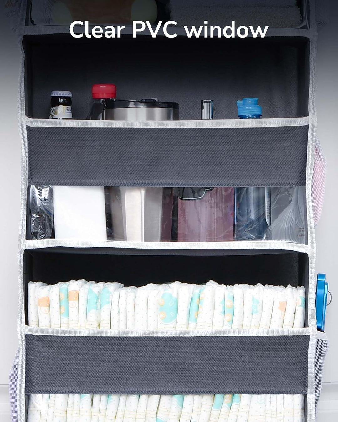 ULG Tür-Organizer, 1 Pack, 5 grosse Taschen, 10 Mesh-Seitentaschen, 20 kg Tragkraft, für Spielzeug,