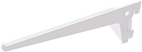 Emuca 7908112 Regalwinkel für Leistenprofil, einfache Bohrung, Durchlass 50 mm, weiss, 250mm, Set au