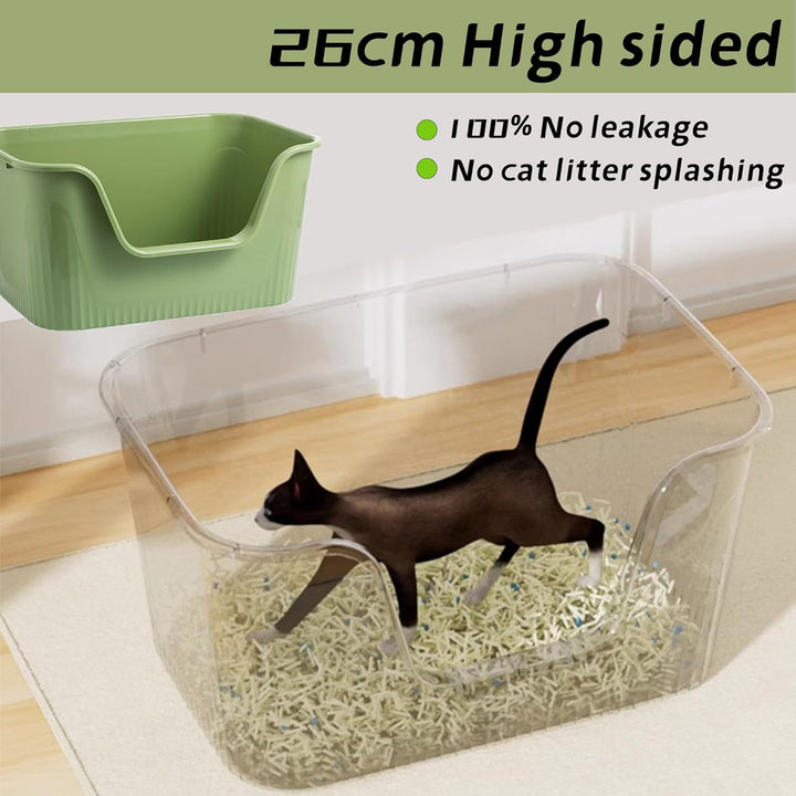 Vealind Offen Katzenklo XL, Katzentoilette Hoher Rand, 55x40x26cm Gross Katzenklo, katzentoiletten E