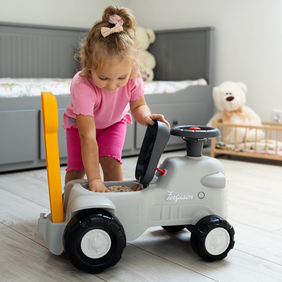 FALK - Traktor Ferguson grau mit ergonomischer Stange zur Gehhilfe – ab 12 Monaten – 90% recycelter