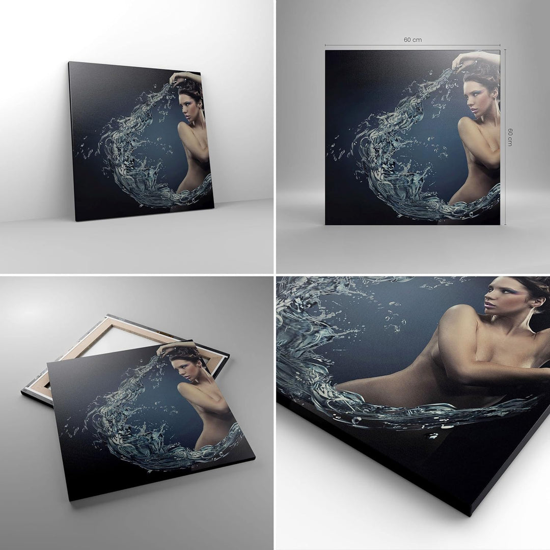 Bilder auf Leinwand Weiblich modell posieren schön Leinwandbild 60x60cm Wandbilder Dekoration Wohnzi