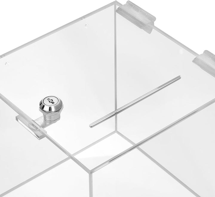 Losbox aus Acrylglas mit Schloss in 200x200x200mm - Zeigis® / Spendenbox/Aktionsbox/Gewinnspielbox/t