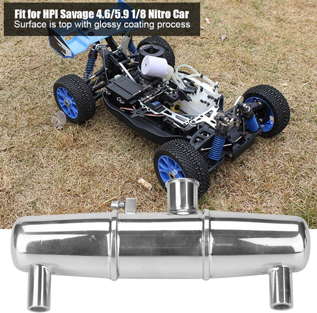 RC-Auspuffrohr, Upgrade-Aluminiumlegierung-Doppelauspuff-Verbindungsrohr für HPI Savage 4,6/5,9 1/8