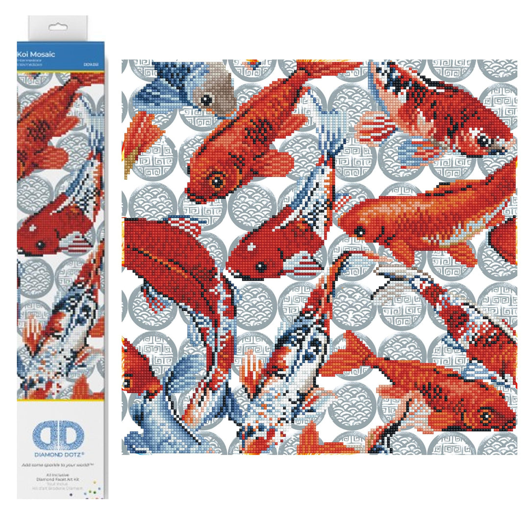 Diamond Dotz DD9-051 Koi Mosaic, ca. 41 x 41 cm gross, Diamond Painting, Malen mit Diamanten, funkel