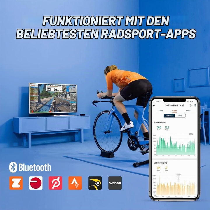moofit CS9 Geschwindigkeitssensor und Trittfrequenzsensor,Bluetooth &amp; ANT+, Kabelloser Fahrraddrehza