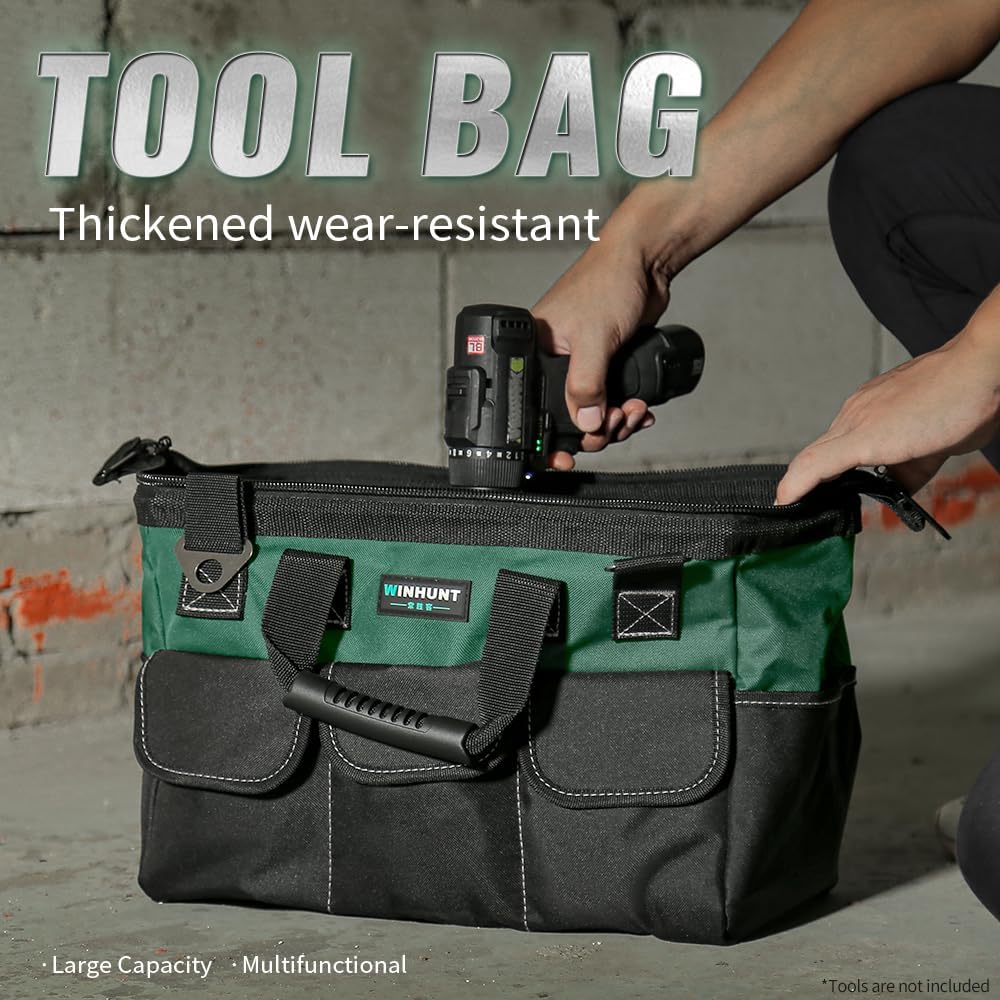 WINHUNT Elektriker Werkzeugtasche Wasserdicht, Profi Werkzeugtasche mit weit geöffnetem Fach & gross