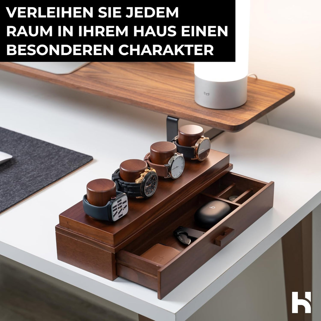 Uhrenvitrine Uhrenständer - Weihnachtsgeschenke für Männer, Papa, Ehemann - Holz Herrenuhrenkasten U