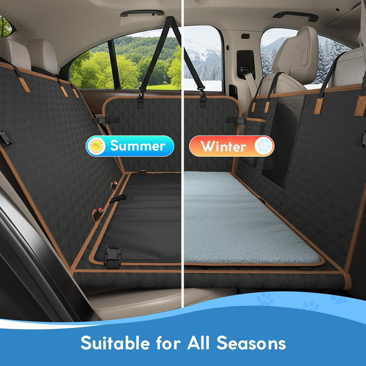 Hundedecke Auto-Rücksitz mit Grauer Weicher Zusatzdecke, Wasserdicht, Kratzfest Hund Auto-Rücksitz m