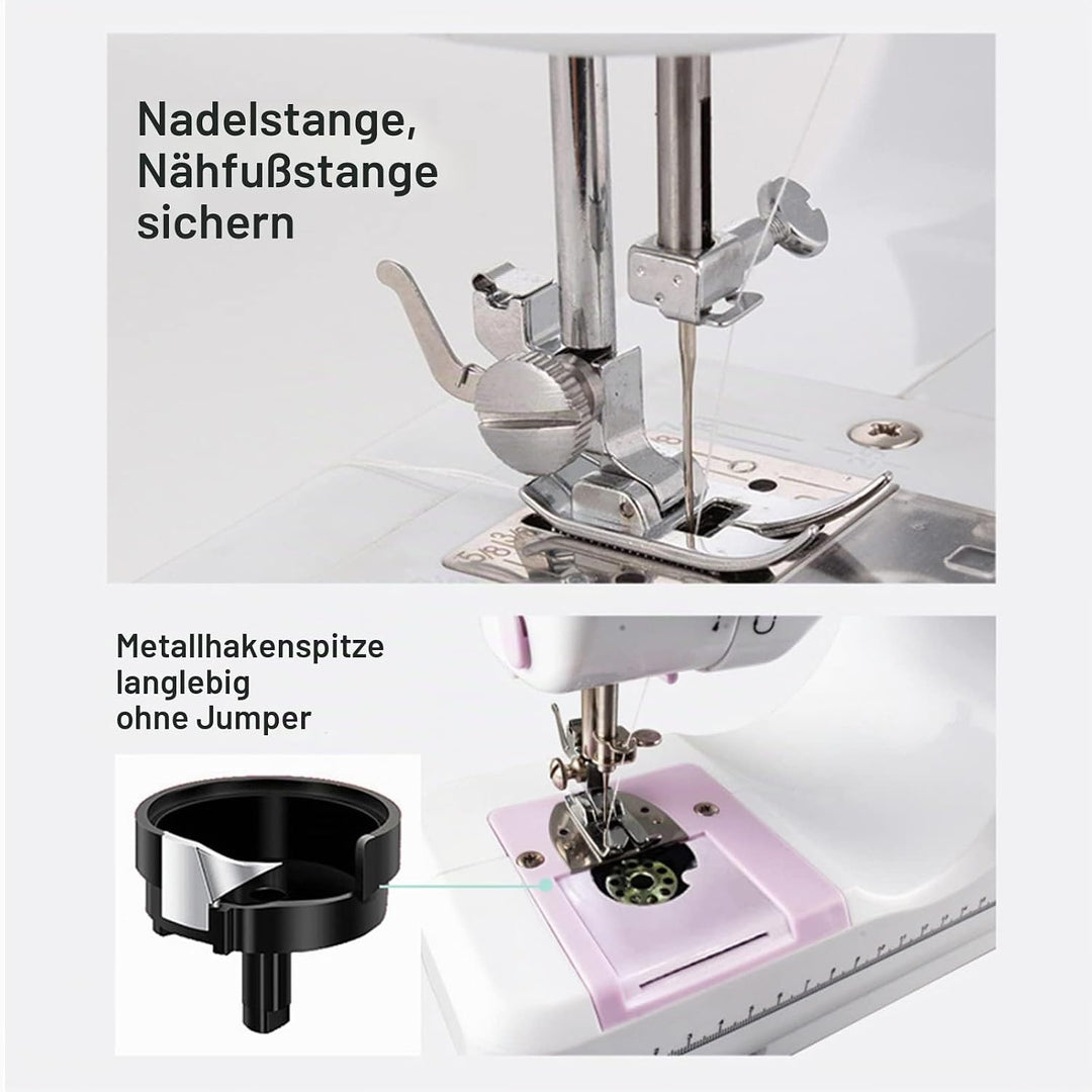 LetCart 505 Tragbare Nähmaschine, Kleine Nähmaschine Elektro Nähmaschine Haushaltsnähmaschinen Set f