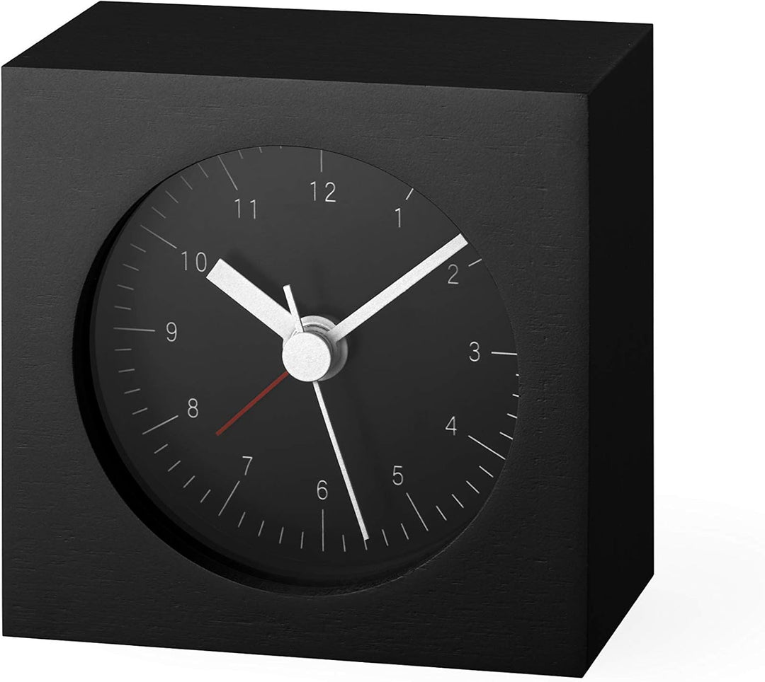 Lemnos Wecker City Pop/Wecker Analog ohne Ticken/Reisewecker in japanischer Qualität aus Holz gefert