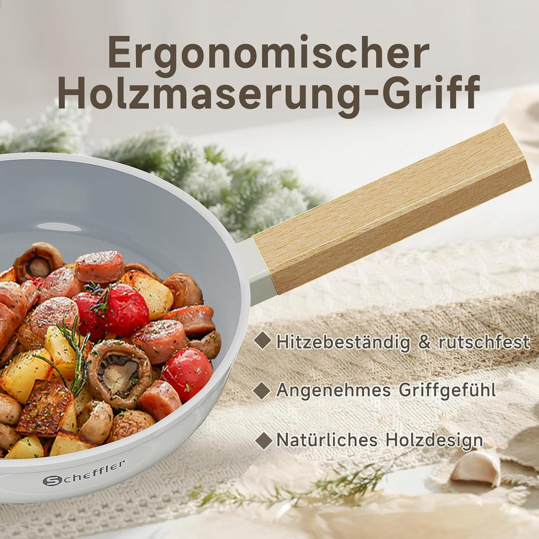 Scheffler Pfannenset Pfanne 20/24/28cm,Bratpfanne Pfannen,beschichtete Pfanne,Pfanne Induktion mit A