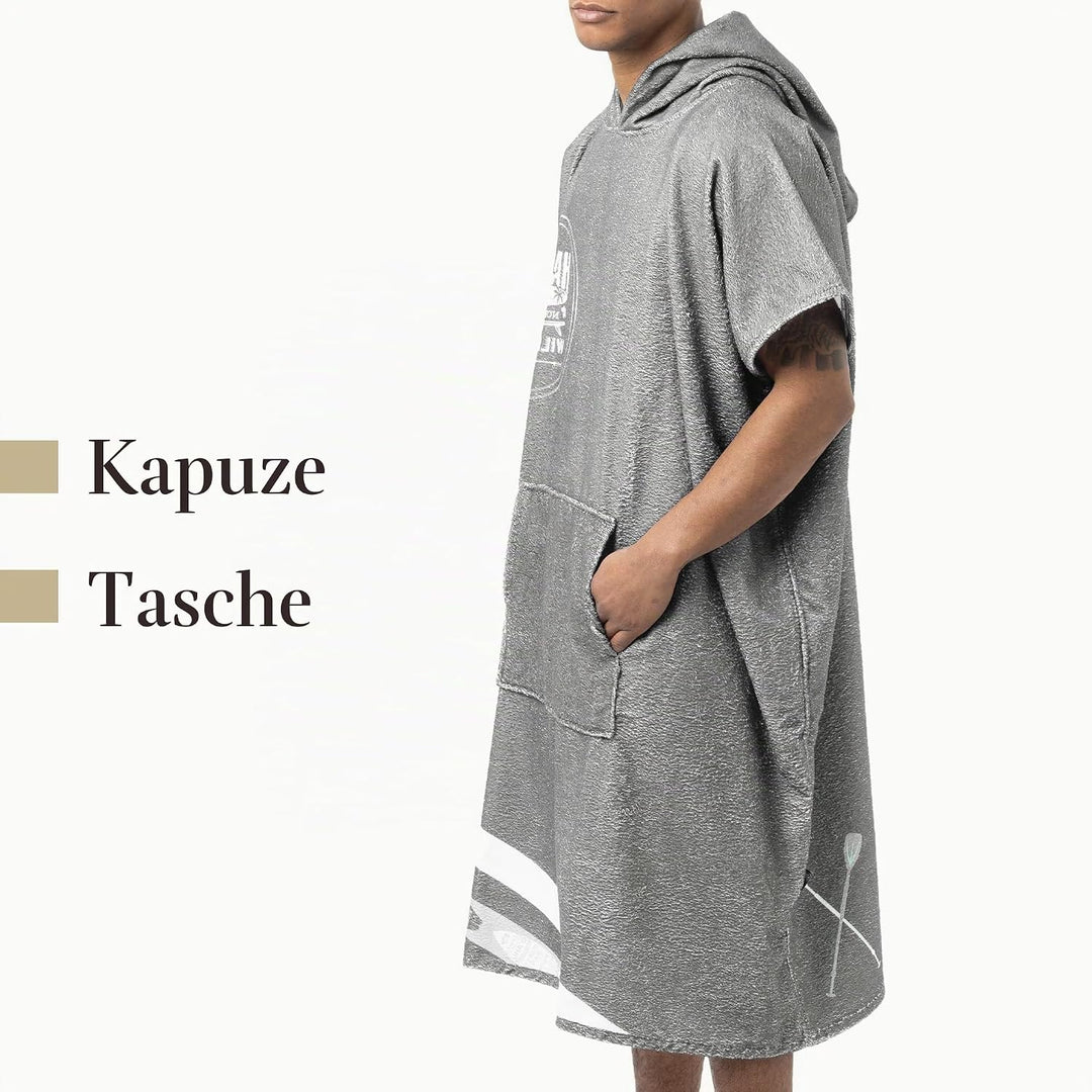 HOMELEVEL Badeponcho Unisex - Surf Poncho aus Baumwolle/Polyester - Handtuch für Erwachsene - Badema