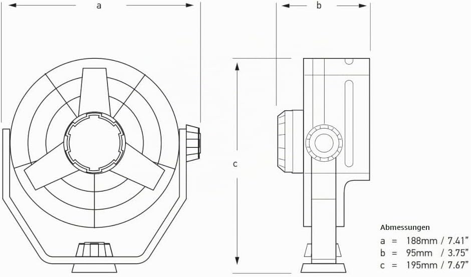 HELLA - Ventilator - Turbo - 12V - 6.5W - schwarz - Kabel: 1400mm - 8EV 003 361-002 Hella Marine Ver
