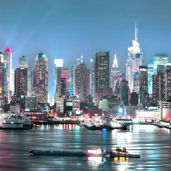 Runa Art Bild Modern New York City - Made in Germany - Wandbilder Stadt Skyline Bunt 4 Teilig 605442
