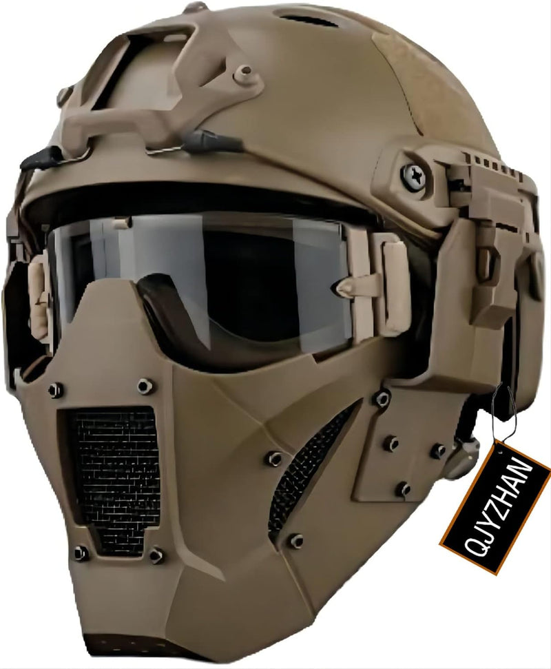 Fast Helm Airsoft Steel Mesh Half Face Schutzmaske Und Schutzbrille, Für Rollenspiele CS Games TAN s