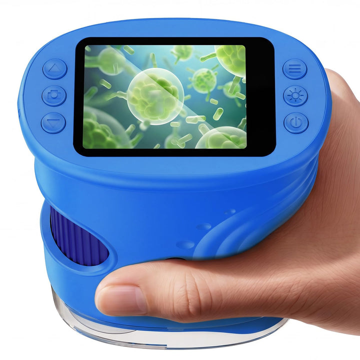 Digitales Mikroskop für Kinder 1000X, Abenteurer Mikroskop für Kinder mit 2 Zoll HD-Bildschirm, 8 LE