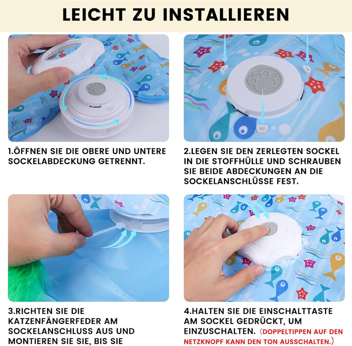 FIVAVA Katzenspielzeug Selbstbeschäftigung,Interaktives Katzenspielzeug Elektrisch,Aufladbar Spielze