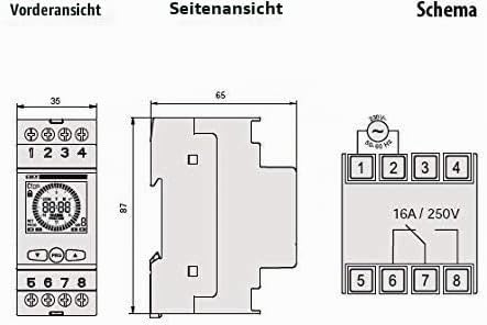 VEMER VE513800 Simply W Digitale Zeitschaltuhr mit Wöchentlich Programmierung, DIN-Schienenmontage,