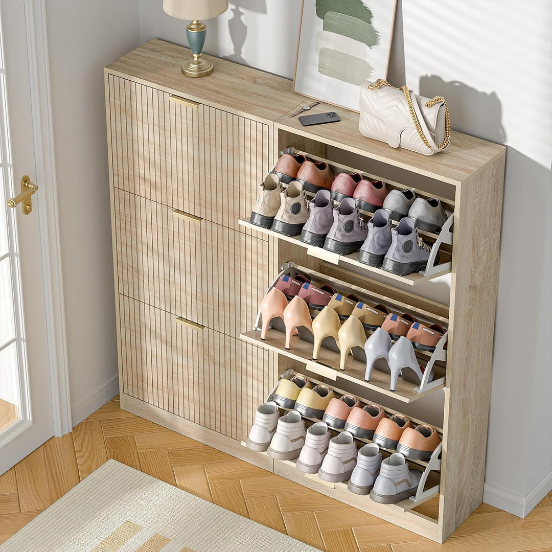 Schuhschrank mit 3 Flip-Schubladen, platzsparender Schuhkipper, Schuhregal, Schuhaufbewahrung, für 1