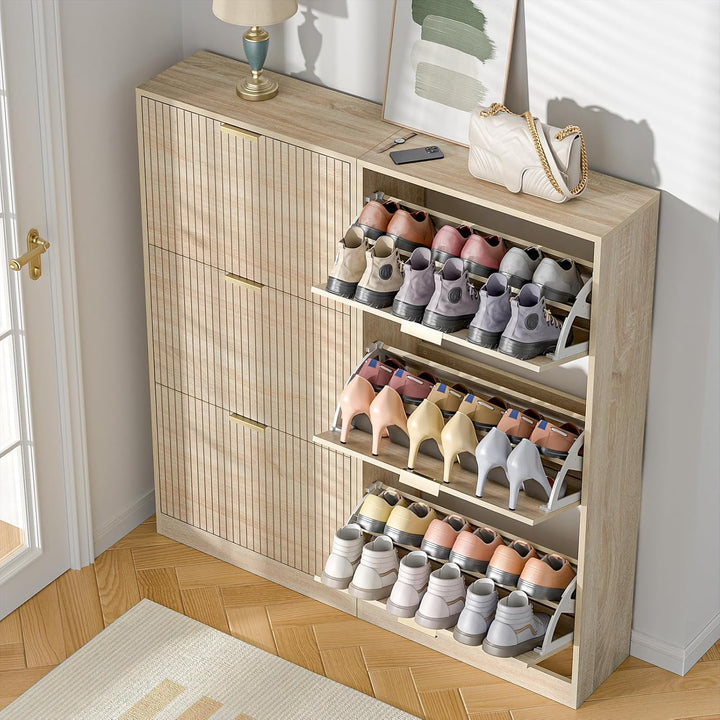 Schuhschrank mit 3 Flip-Schubladen, platzsparender Schuhkipper, Schuhregal, Schuhaufbewahrung, für 1
