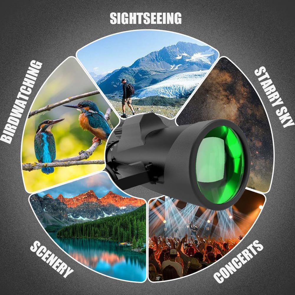 Monokular 10-30x Zoom Monokulares mit Nachtsicht BAK4 Prisma FMC Fernrohr Erwachsene mit Halter und
