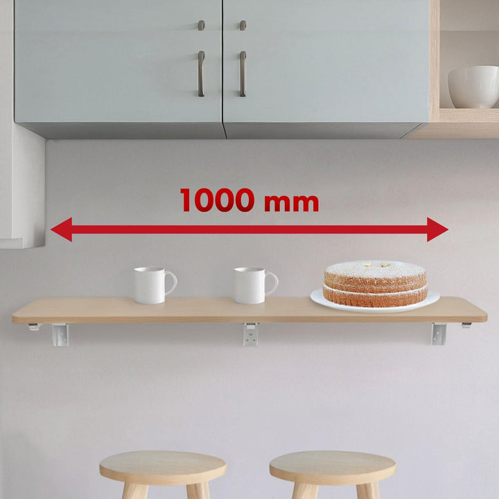 Maclean MC-129 faltbares Wandregal 100x20cm Tragkraft 50kg Klapptisch mit sicherer Verriegelung Klap