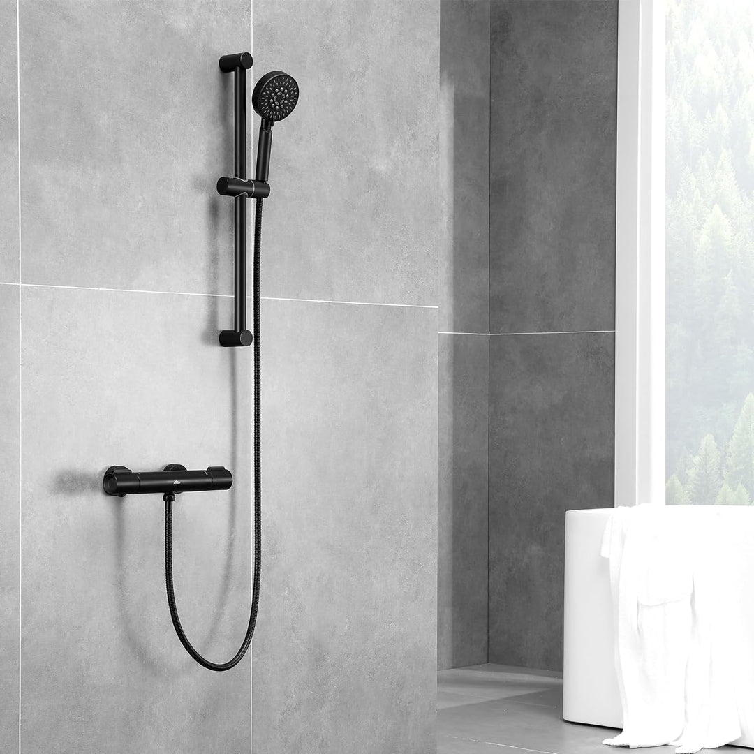 Auralum Duscharmatur mit Thermostat, 38℃ Brausethermostat Mischbatterie Dusche mit Verbrühschutz und