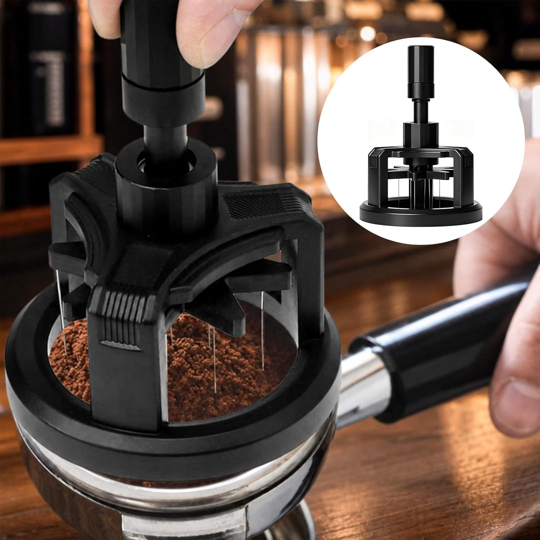 Normcore V4.1 Gefederter Espresso Tamper mit Nadel & Leveler, 58mm Espresso-Verteilungswerkzeug Eins
