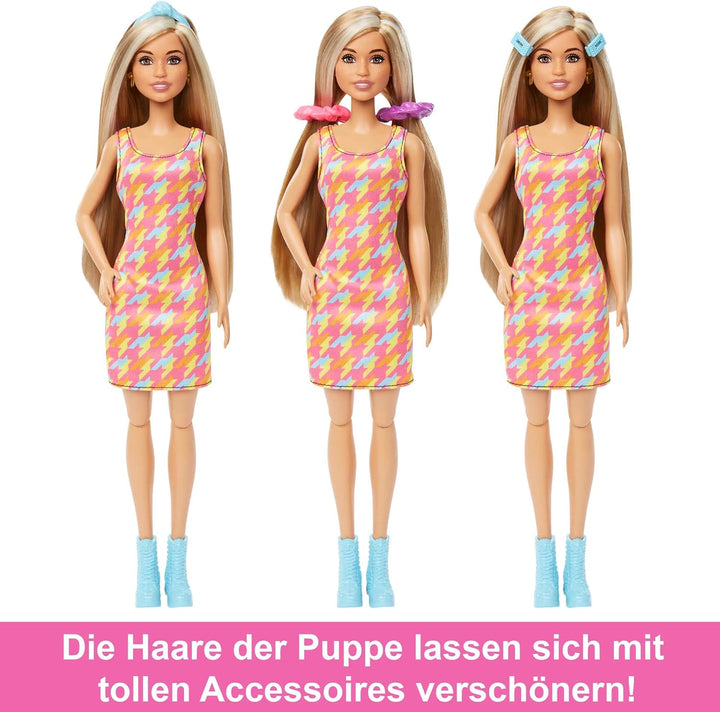 BARBIE Totally Hair Spielset - Puppe, Frisiertisch, 15+ Accessoires, Farbwechseleffekt, für Kinder a